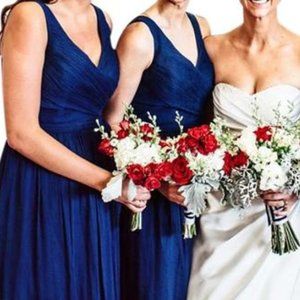 JCrew $365 Silk Chiffon Heidi Gown Dark Cove blue